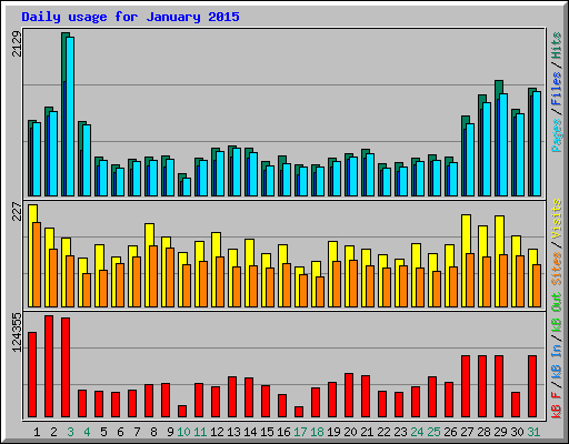 Daily usage for January 2015