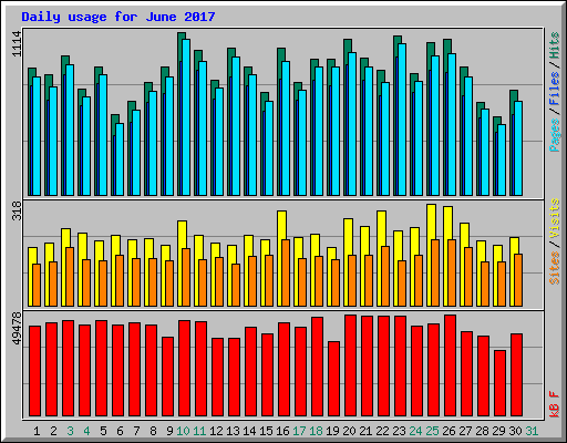 Daily usage for June 2017