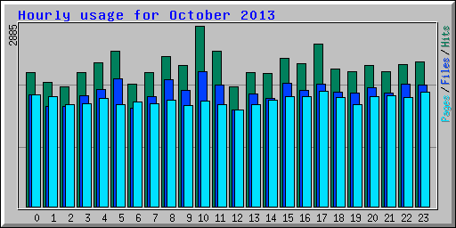 Hourly usage for October 2013