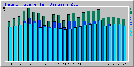 Hourly usage for January 2014