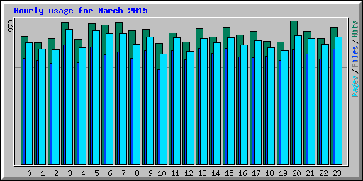 Hourly usage for March 2015