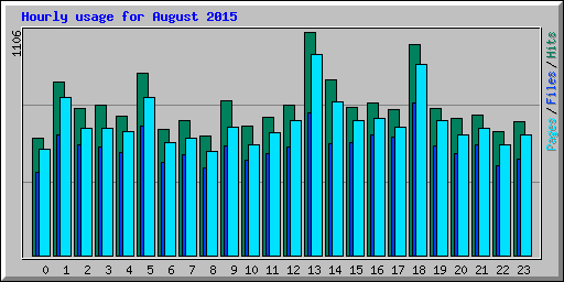 Hourly usage for August 2015