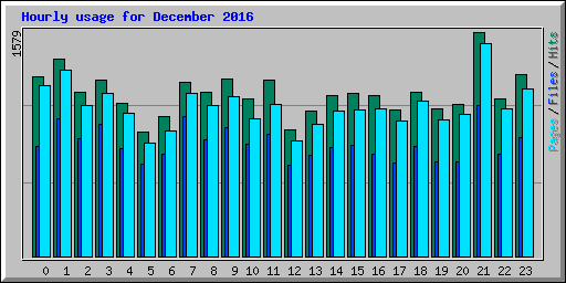 Hourly usage for December 2016